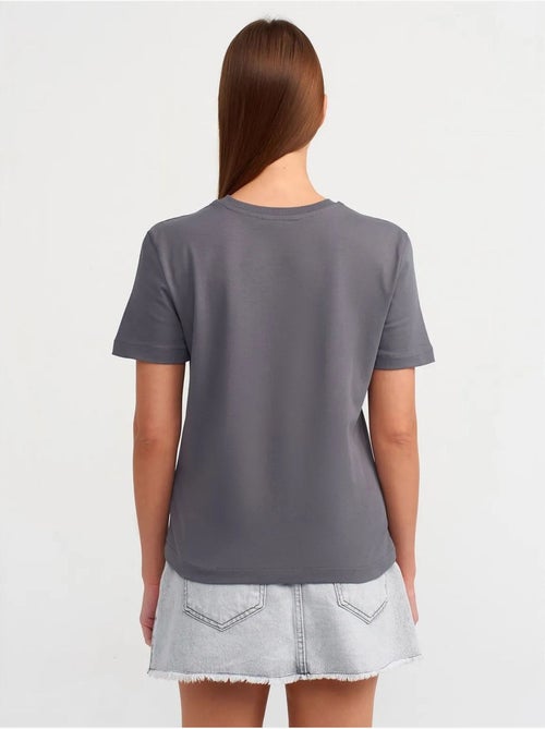 DILVIN T-shirt Femme En Coton À Col Rond - Kiabi DILVIN T-shirt Femme En Coton À Col Rond - Kiabi