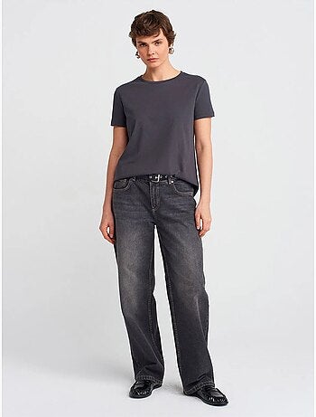 DILVIN T-shirt Femme En Coton À Col Rond