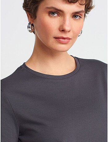 DILVIN T-shirt Femme En Coton À Col Rond