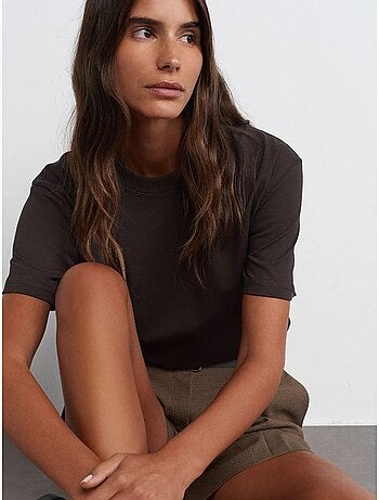 DILVIN T-shirt Femme En Coton À Col Rond