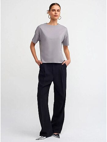 DILVIN T-shirt Femme En Coton À Col Rond