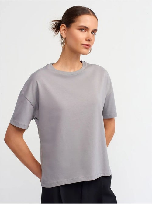 DILVIN T-shirt Femme En Coton À Col Rond - Kiabi DILVIN T-shirt Femme En Coton À Col Rond - Kiabi