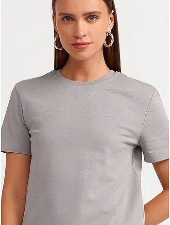DILVIN T-shirt Femme En Coton À Col Rond