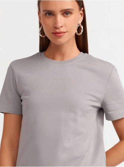 DILVIN T-shirt Femme En Coton À Col Rond - Kiabi