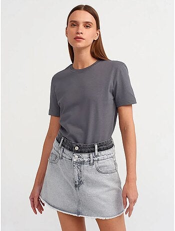 Dilvin t-shirt femme en coton à col rond