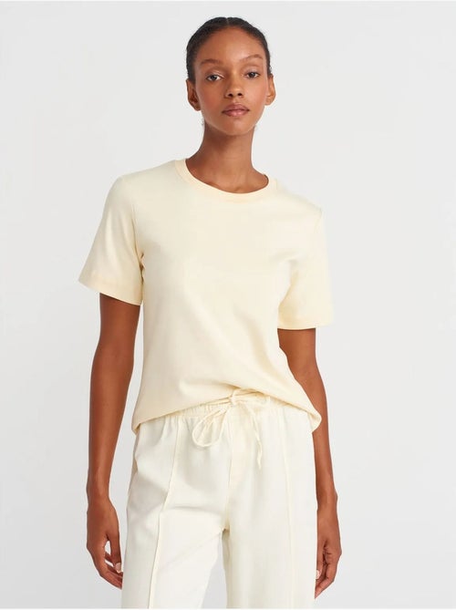 DILVIN T-shirt Femme En Coton À Col Rond - Kiabi DILVIN T-shirt Femme En Coton À Col Rond - Kiabi