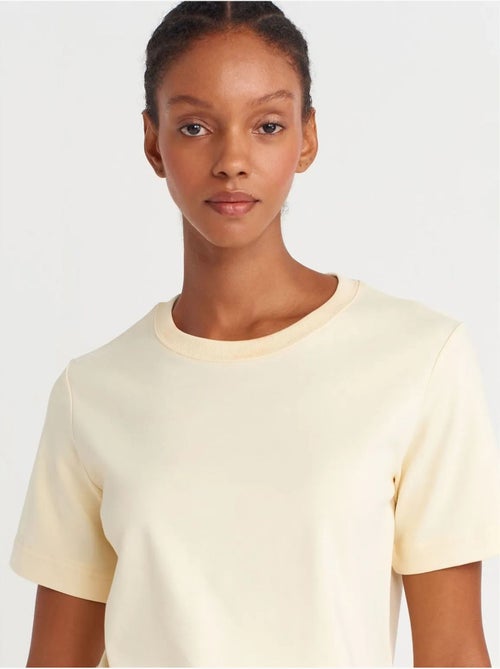 DILVIN T-shirt Femme En Coton À Col Rond - Kiabi DILVIN T-shirt Femme En Coton À Col Rond - Kiabi