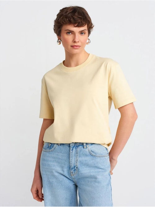 DILVIN T-shirt Femme En Coton À Col Rond - Kiabi DILVIN T-shirt Femme En Coton À Col Rond - Kiabi