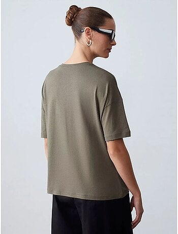 DILVIN T-shirt Femme En Coton À Col Rond