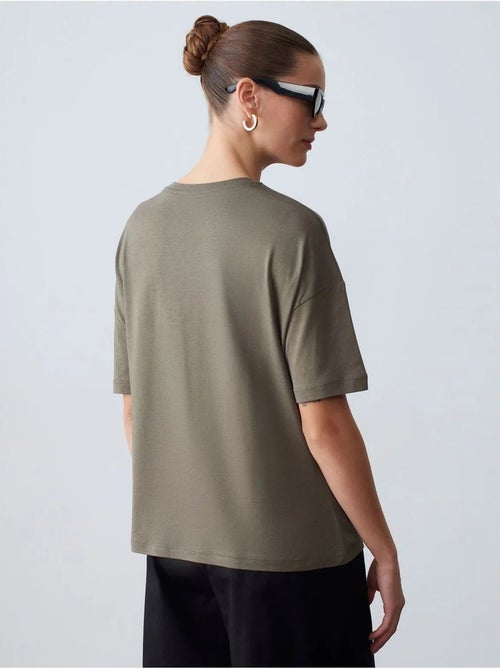 DILVIN T-shirt Femme En Coton À Col Rond - Kiabi DILVIN T-shirt Femme En Coton À Col Rond - Kiabi
