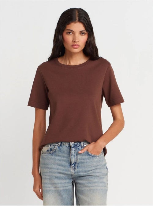 DILVIN T-shirt Femme En Coton À Col Rond - Kiabi DILVIN T-shirt Femme En Coton À Col Rond - Kiabi