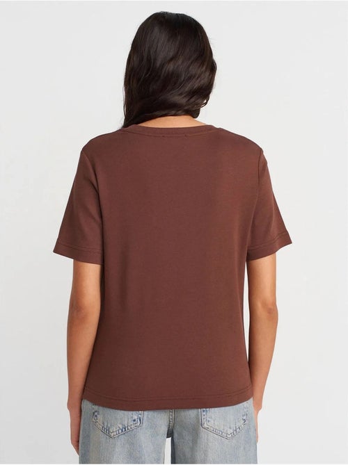 DILVIN T-shirt Femme En Coton À Col Rond - Kiabi DILVIN T-shirt Femme En Coton À Col Rond - Kiabi