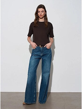 DILVIN T-shirt Femme En Coton À Col Rond