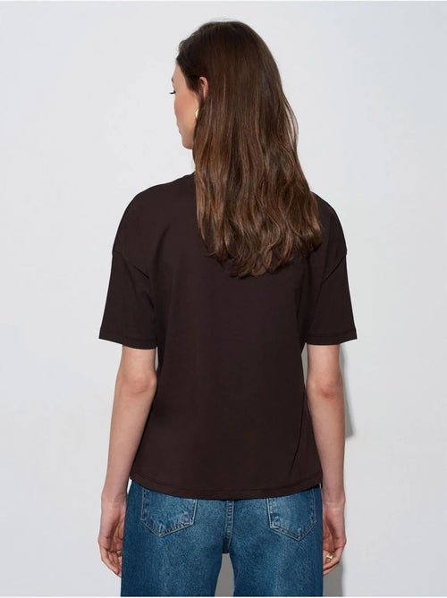 DILVIN T-shirt Femme En Coton À Col Rond - Kiabi DILVIN T-shirt Femme En Coton À Col Rond - Kiabi