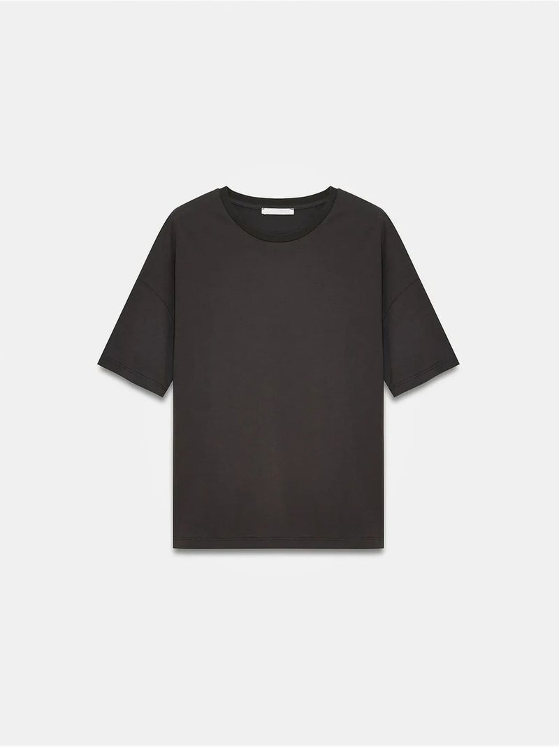 DILVIN T-shirt Femme En Coton À Col Rond Marron chocolat - Kiabi