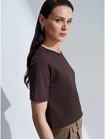 DILVIN T-shirt Femme En Coton À Col Rond