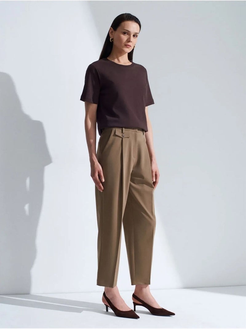 DILVIN T-shirt Femme En Coton À Col Rond Marron foncé - Kiabi