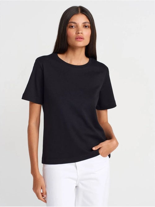 DILVIN T-shirt Femme En Coton À Col Rond - Kiabi DILVIN T-shirt Femme En Coton À Col Rond - Kiabi