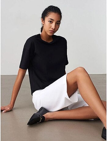 DILVIN T-shirt Femme En Coton À Col Rond