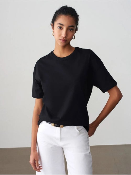 DILVIN T-shirt Femme En Coton À Col Rond - Kiabi DILVIN T-shirt Femme En Coton À Col Rond - Kiabi