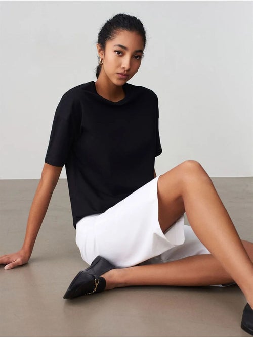 DILVIN T-shirt Femme En Coton À Col Rond - Kiabi DILVIN T-shirt Femme En Coton À Col Rond - Kiabi