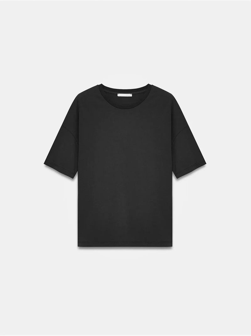 DILVIN T-shirt Femme En Coton À Col Rond Noir - Kiabi