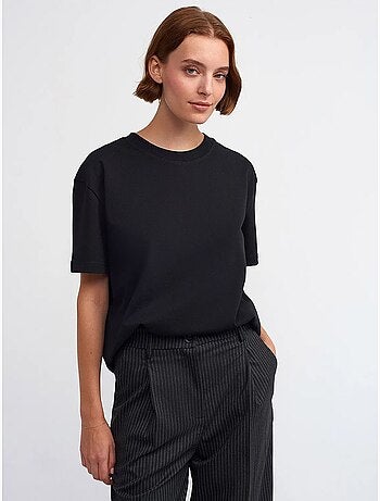 Dilvin t-shirt femme en coton à col rond