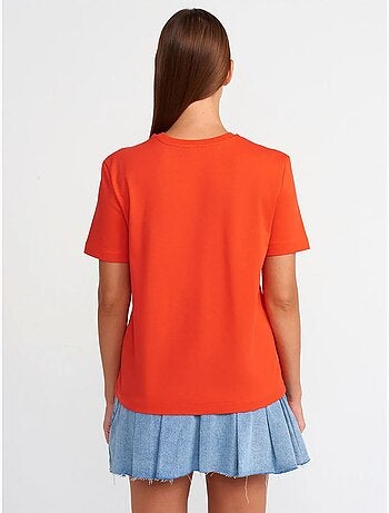 DILVIN T-shirt Femme En Coton À Col Rond