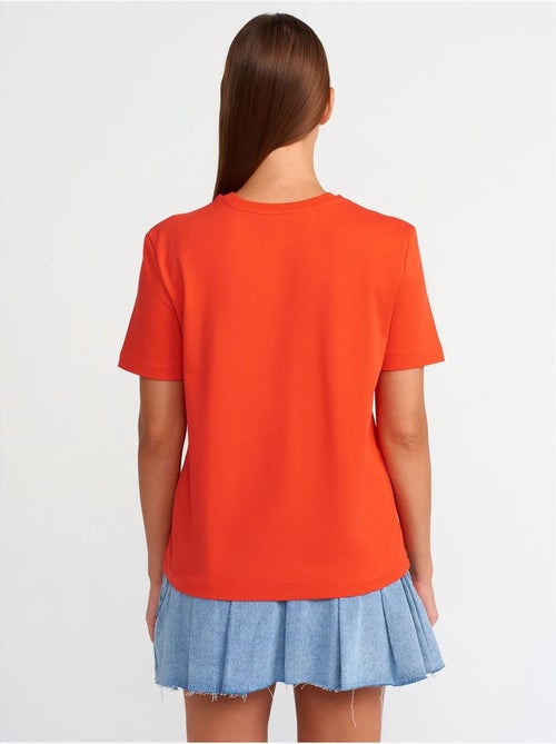 DILVIN T-shirt Femme En Coton À Col Rond - Kiabi DILVIN T-shirt Femme En Coton À Col Rond - Kiabi