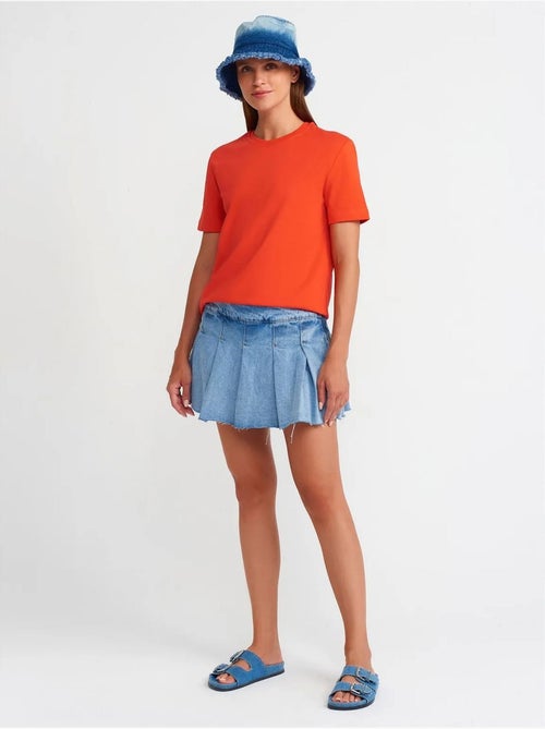 DILVIN T-shirt Femme En Coton À Col Rond - Kiabi DILVIN T-shirt Femme En Coton À Col Rond - Kiabi