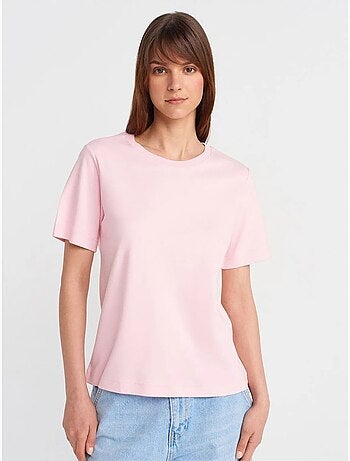 DILVIN T-shirt Femme En Coton À Col Rond