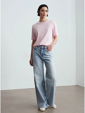 DILVIN T-shirt Femme En Coton À Col Rond