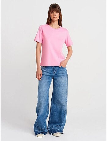 DILVIN T-shirt Femme En Coton À Col Rond