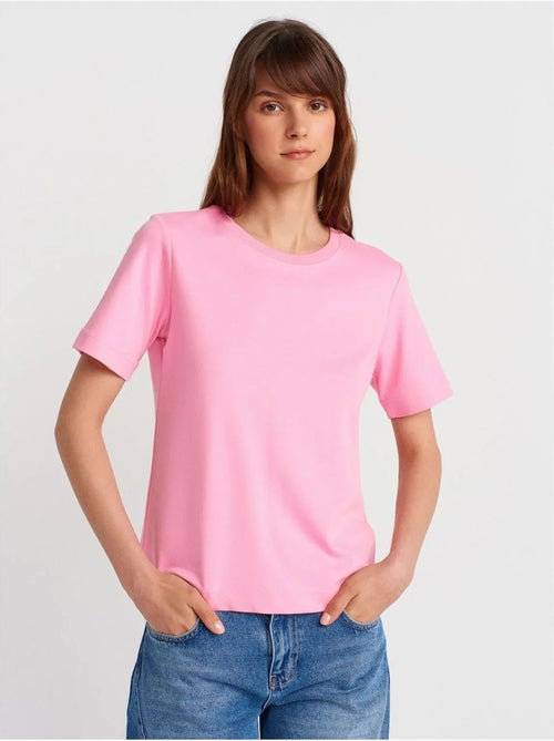 DILVIN T-shirt Femme En Coton À Col Rond - Kiabi DILVIN T-shirt Femme En Coton À Col Rond - Kiabi
