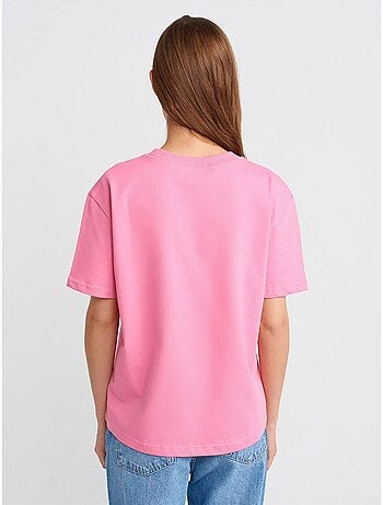 DILVIN T-shirt Femme En Coton À Col Rond