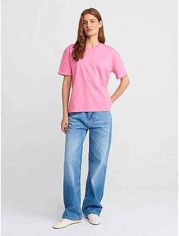 DILVIN T-shirt Femme En Coton À Col Rond