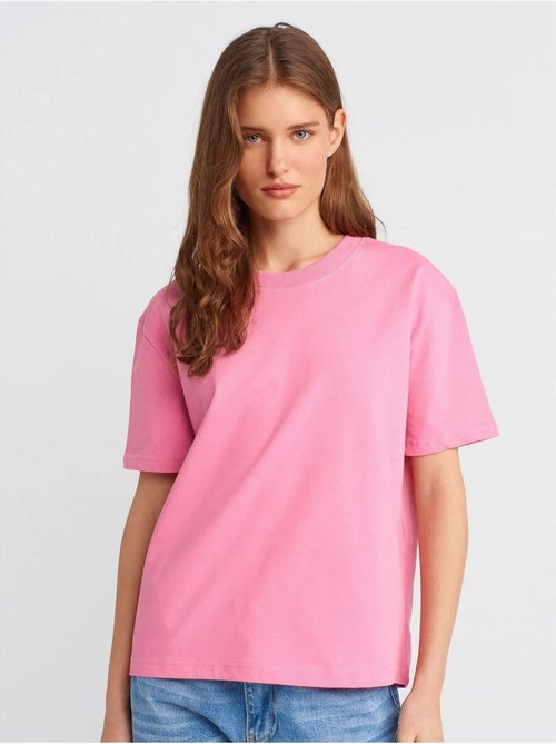 DILVIN T-shirt Femme En Coton À Col Rond - Kiabi DILVIN T-shirt Femme En Coton À Col Rond - Kiabi