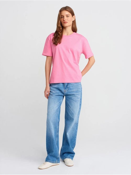 DILVIN T-shirt Femme En Coton À Col Rond - Kiabi DILVIN T-shirt Femme En Coton À Col Rond - Kiabi