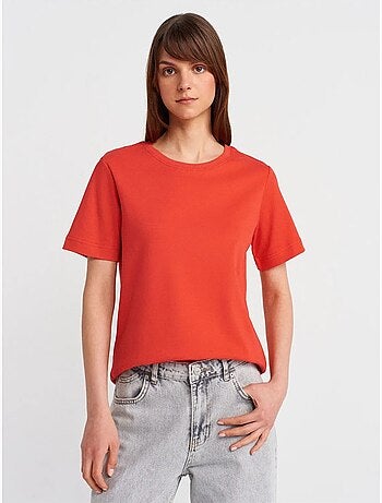 DILVIN T-shirt Femme En Coton À Col Rond