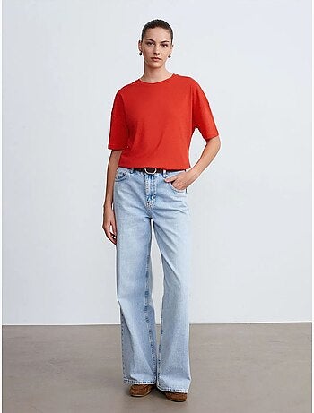 DILVIN T-shirt Femme En Coton À Col Rond