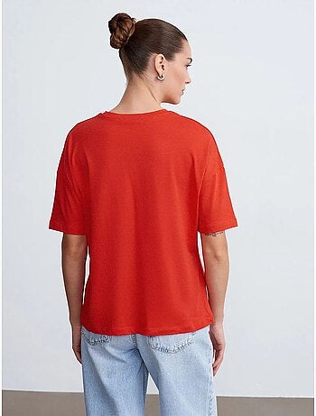 DILVIN T-shirt Femme En Coton À Col Rond