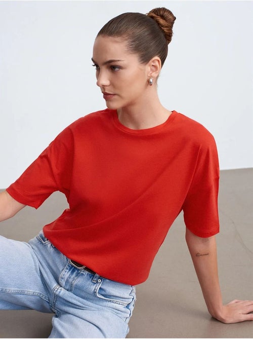 DILVIN T-shirt Femme En Coton À Col Rond - Kiabi