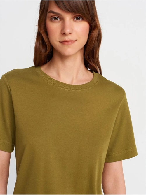 DILVIN T-shirt Femme En Coton À Col Rond - Kiabi DILVIN T-shirt Femme En Coton À Col Rond - Kiabi