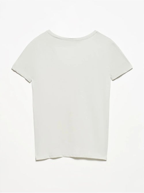 DILVIN T-shirt Femme En Coton À Col V - Kiabi DILVIN T-shirt Femme En Coton À Col V - Kiabi