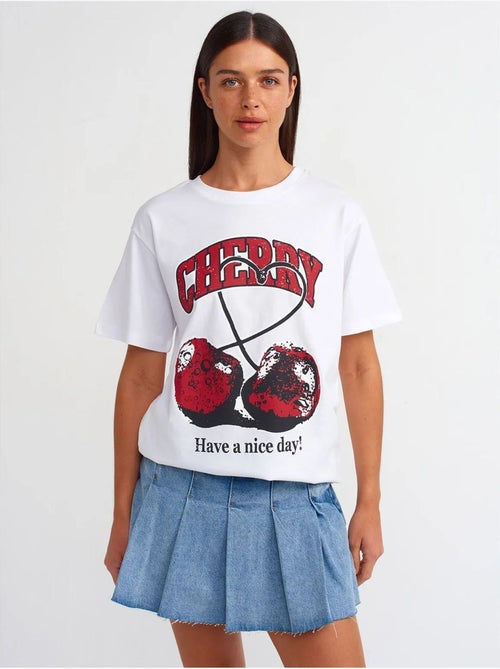 DILVIN T-shirt Femme En Coton À Imprimé Et Col Rond - Kiabi DILVIN T-shirt Femme En Coton À Imprimé Et Col Rond - Kiabi