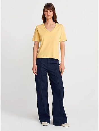 DILVIN T-shirt Femme En Coton Col V