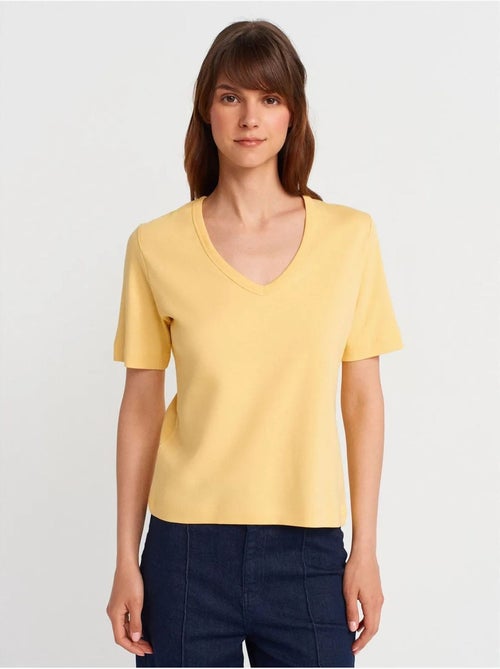 DILVIN T-shirt Femme En Coton Col V - Kiabi DILVIN T-shirt Femme En Coton Col V - Kiabi