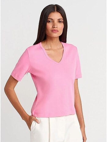DILVIN T-shirt Femme En Coton Col V
