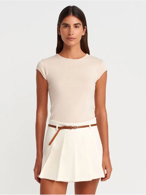 DILVIN T-shirt Femme En Coton, Coupe Ajustée, Col Rond - Kiabi