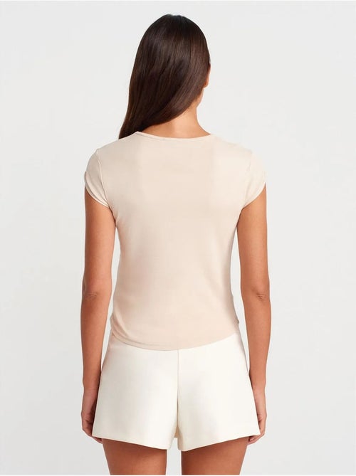 DILVIN T-shirt Femme En Coton, Coupe Ajustée, Col Rond - Kiabi